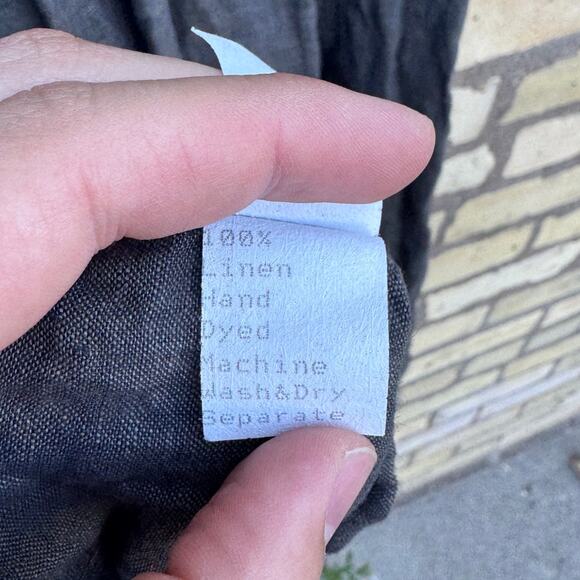 CP Shades Gray Sleeveless Linen Midi Dress Size XL Made in USA Lagenlook - Picture 7 of 7